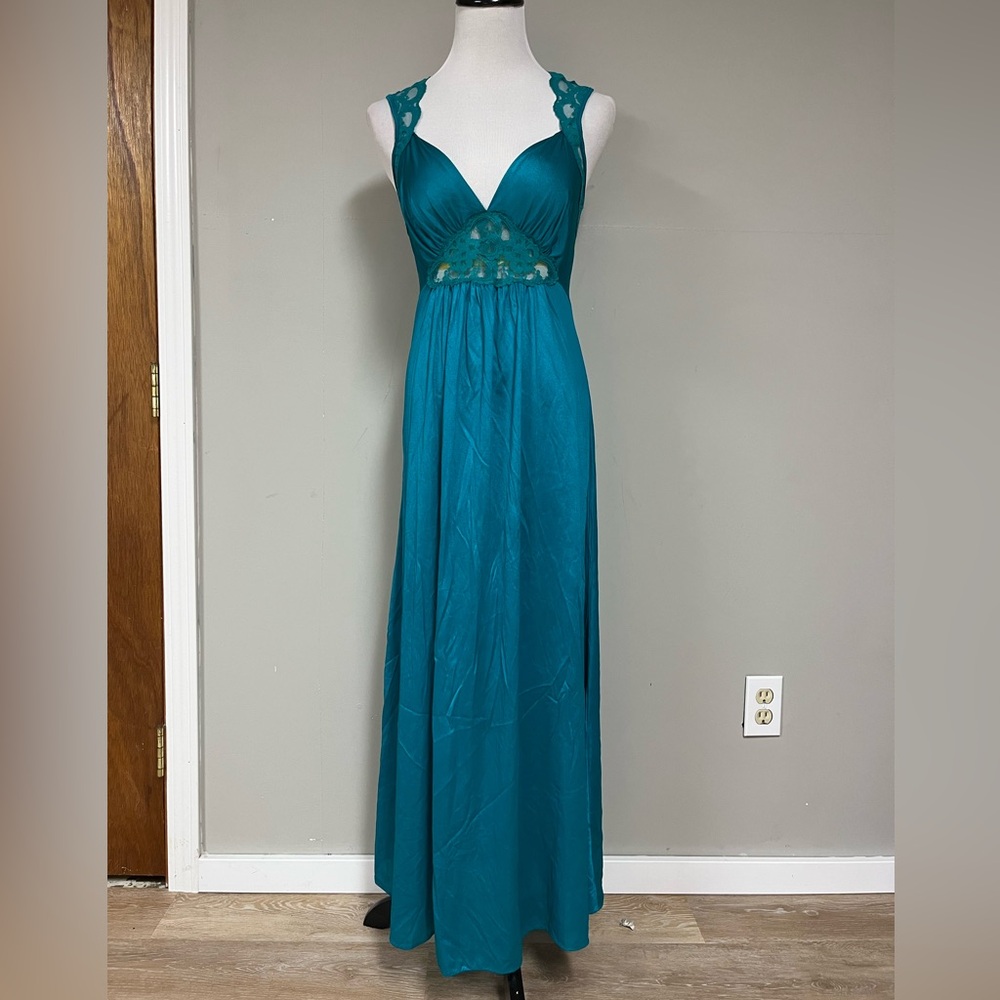 Adonna Blue Halter Embellished Chemise
